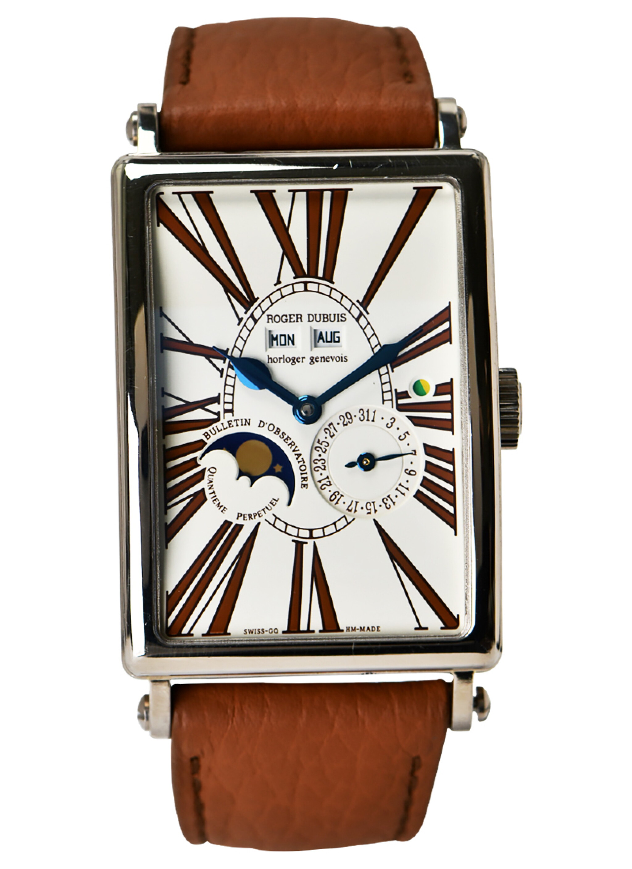 Much More Quantieme (Reference M34 5739). A 47mm white gold automatic wristwatch with moon phase, leap year, and perpetual calendar. 2021 — view 1