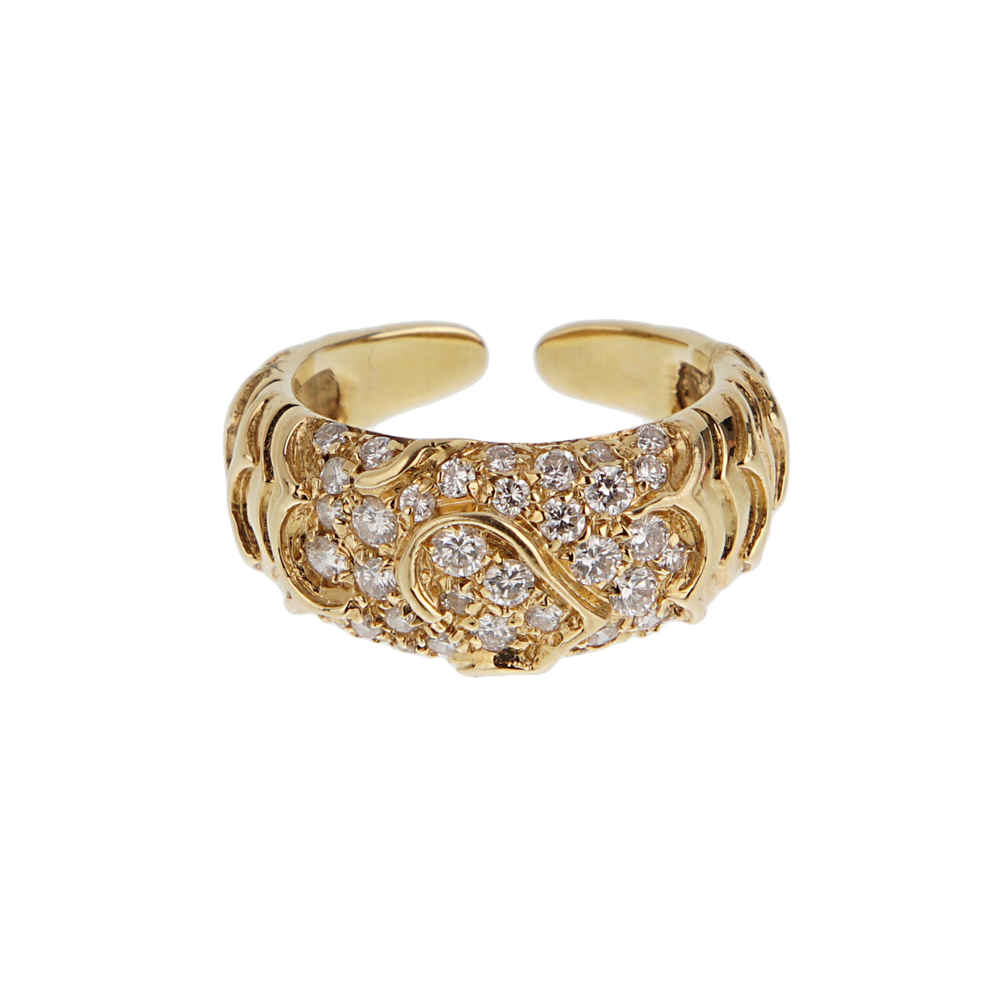 Gold and Diamond Onda Ring — view 1