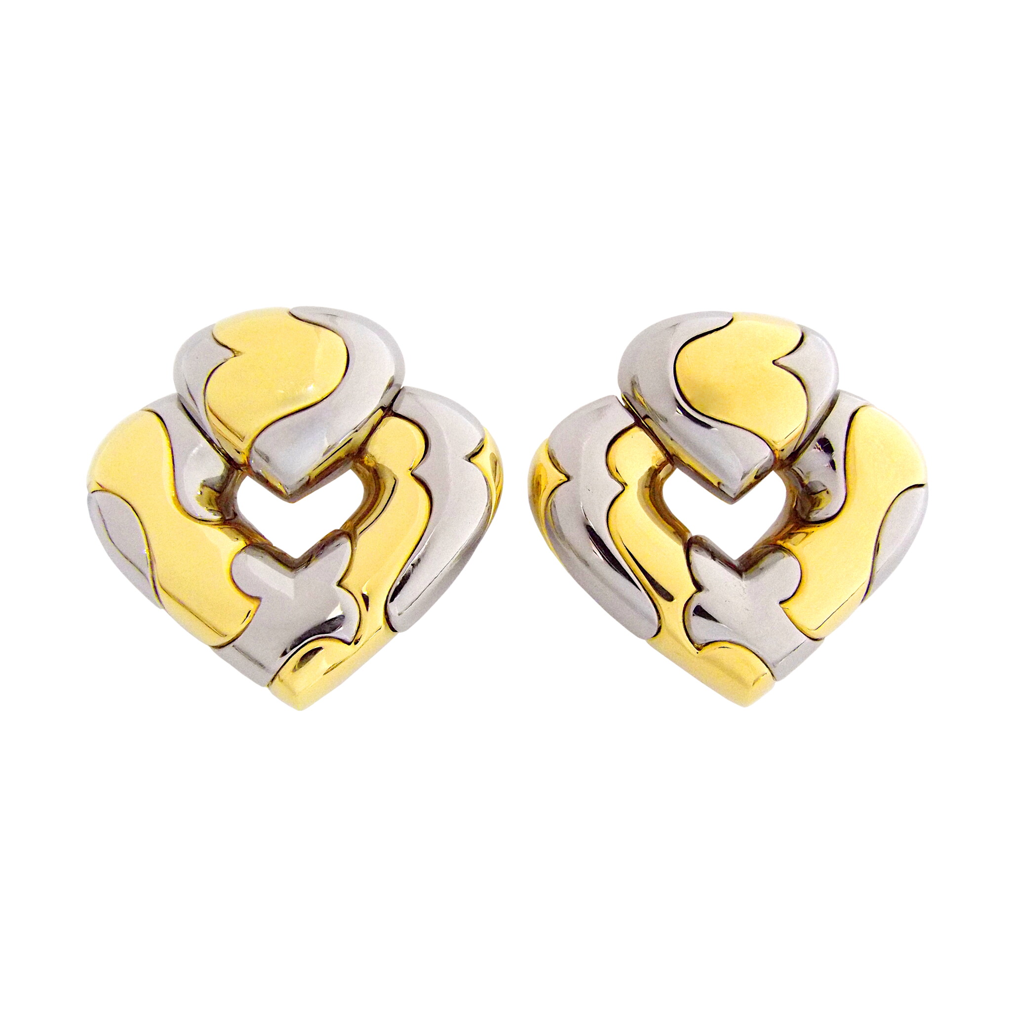 Gold and Stainless Steel Pardy Earclips — view 1