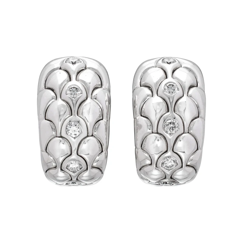 White Gold and Diamond Roxan Earclips