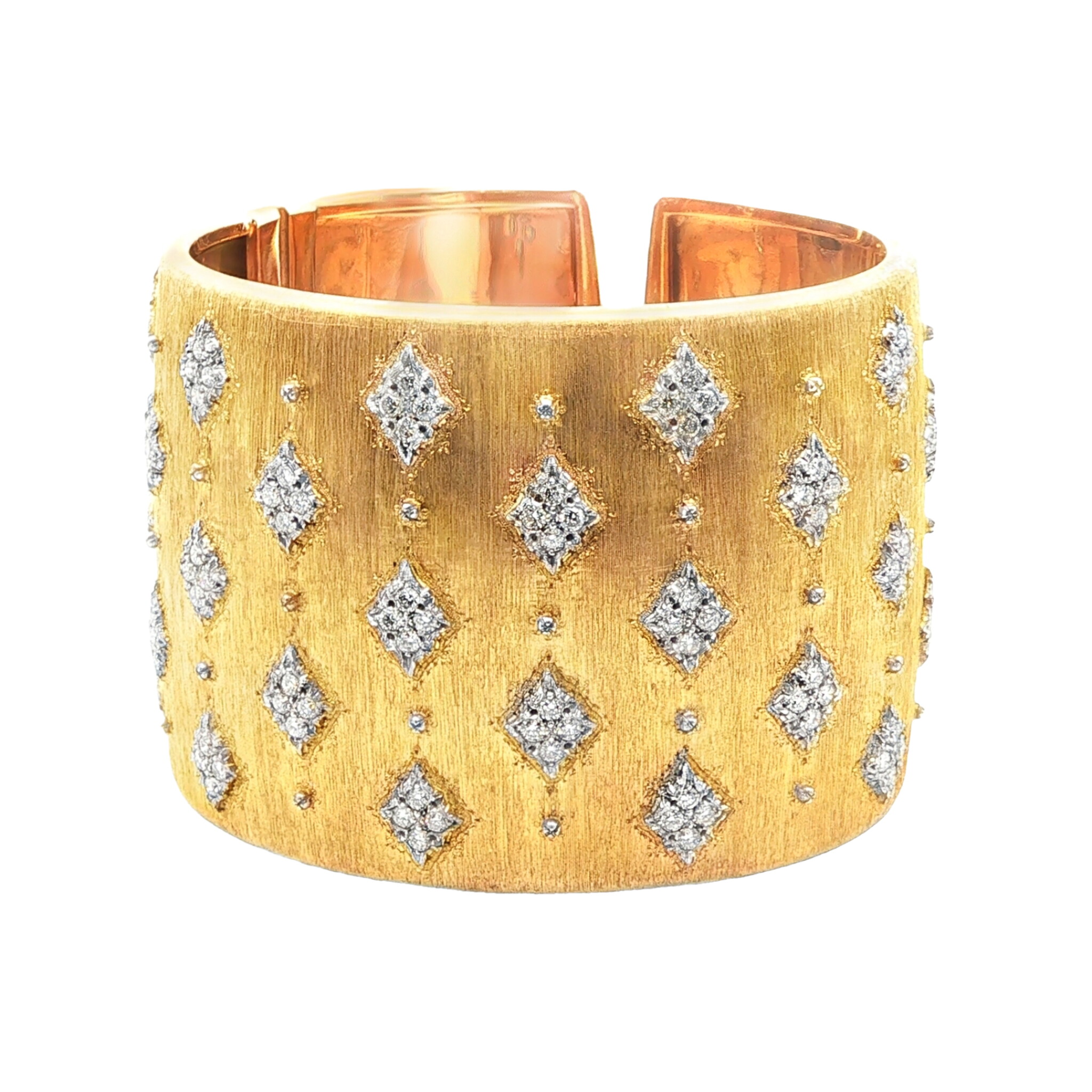Vintage Gold and Diamond Cuff Bracelet — view 1