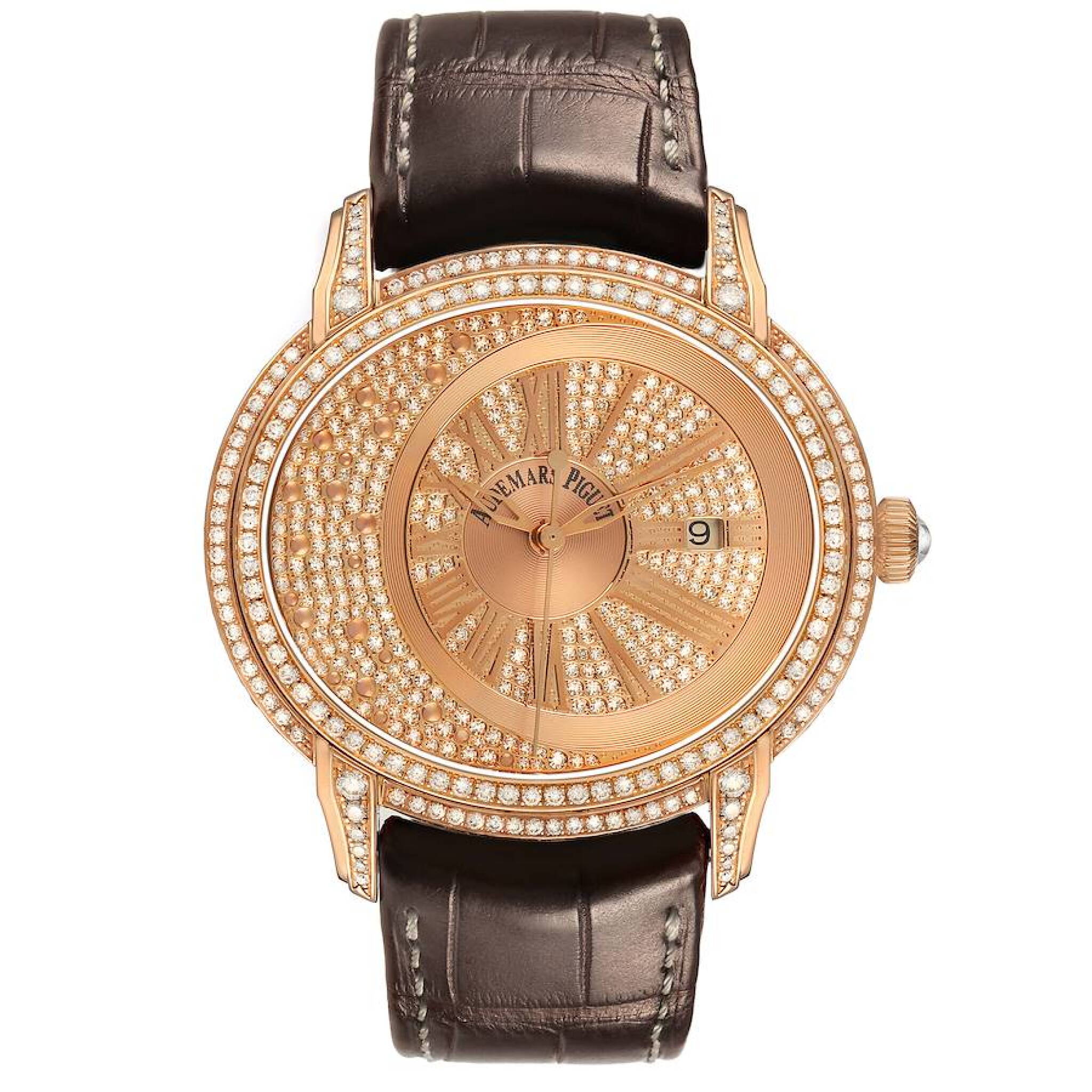 Millenary Morita Limited Edition (Reference 15330OR.ZZ.D102CR.01). A 39.5mm rose gold diamond-set automatic wristwatch with date. — view 1