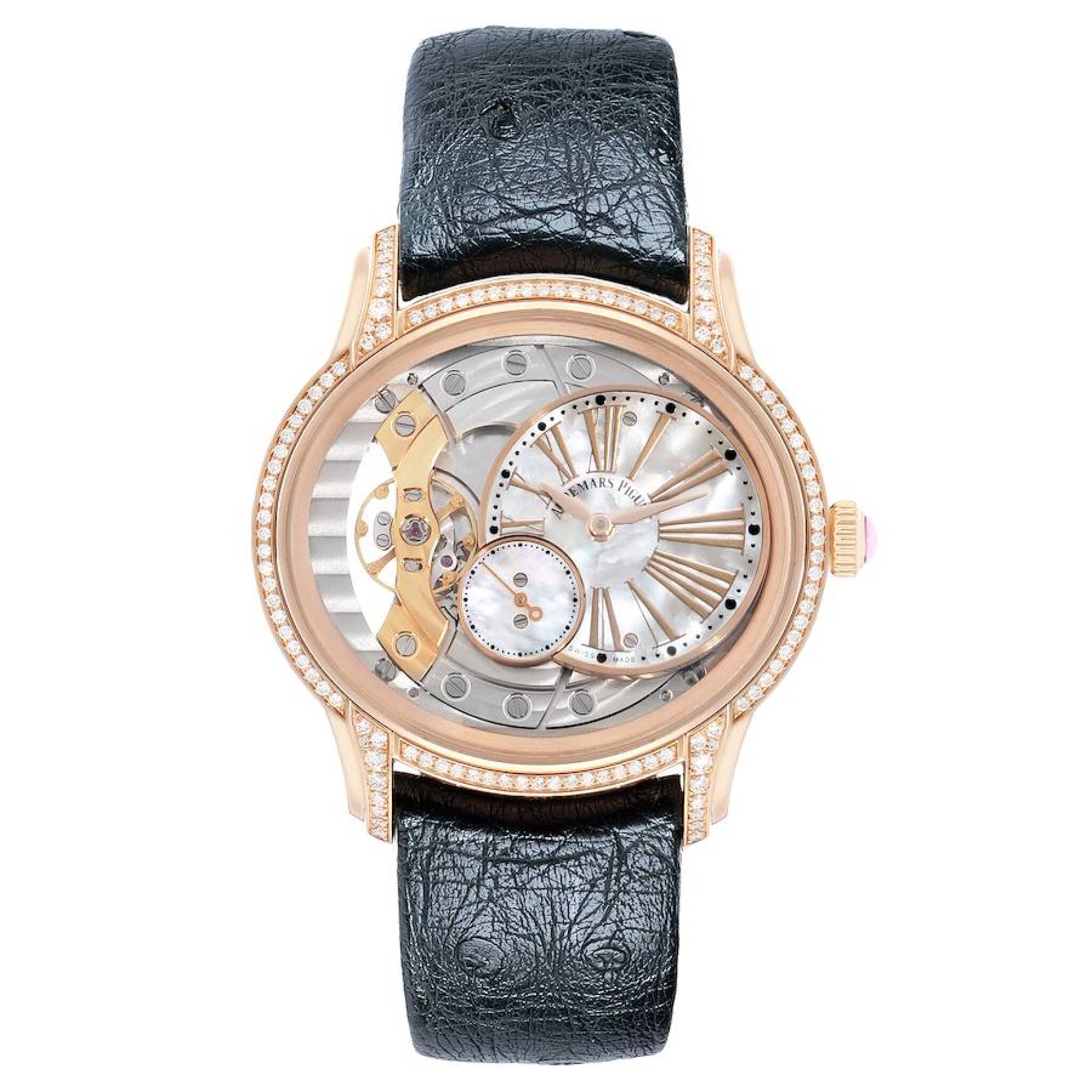 Millenary (Reference 77247OR). A 39.5mm rose gold diamond-set manual wind wristwatch. — view 1