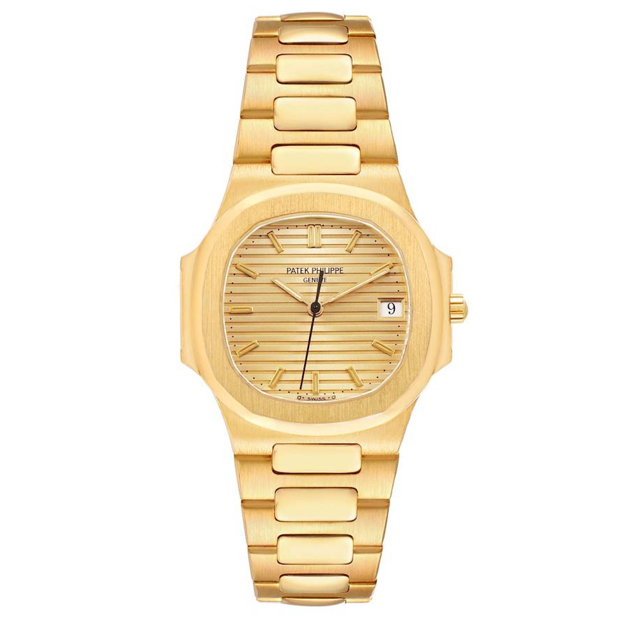 Nautilus (Reference 3900/1J). A 32mm yellow gold quartz wristwatch with date. — view 1