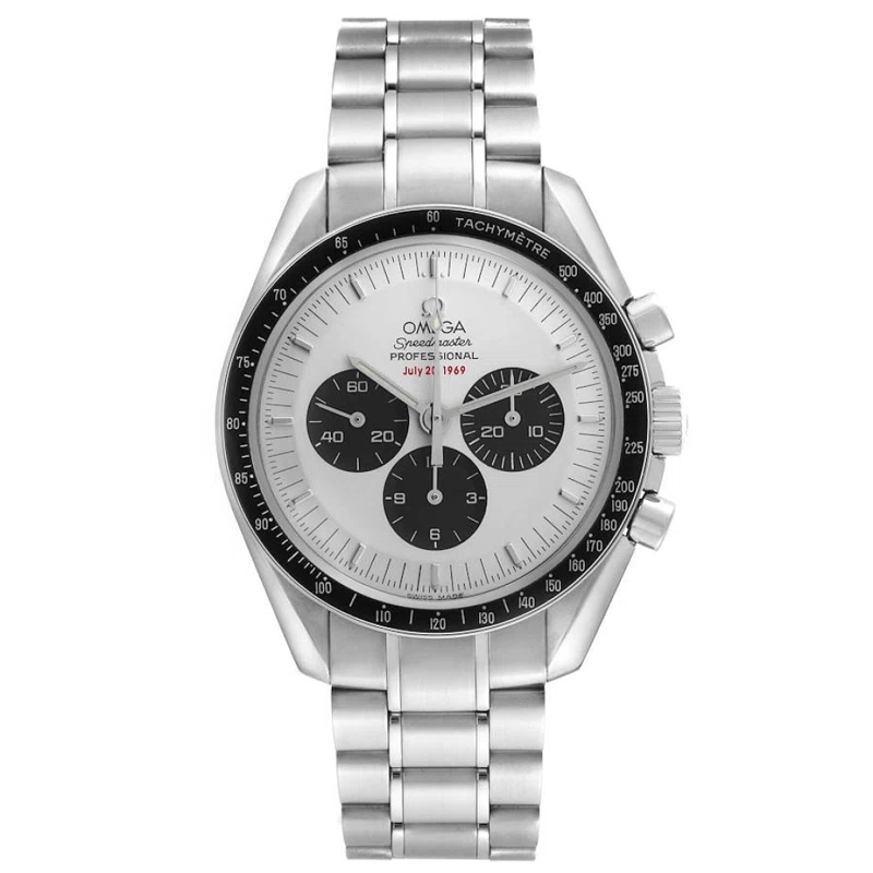 Speedmaster Moonwatch Apollo 11 35th Anniversary Limited Edition (المرجع 3569.31.00). ساعة يد من الفولاذ المقاوم للصدأ بقطر 42mm، بحركة ميكانيكية ذات تعبئة يدوية، مع كرونوغراف.