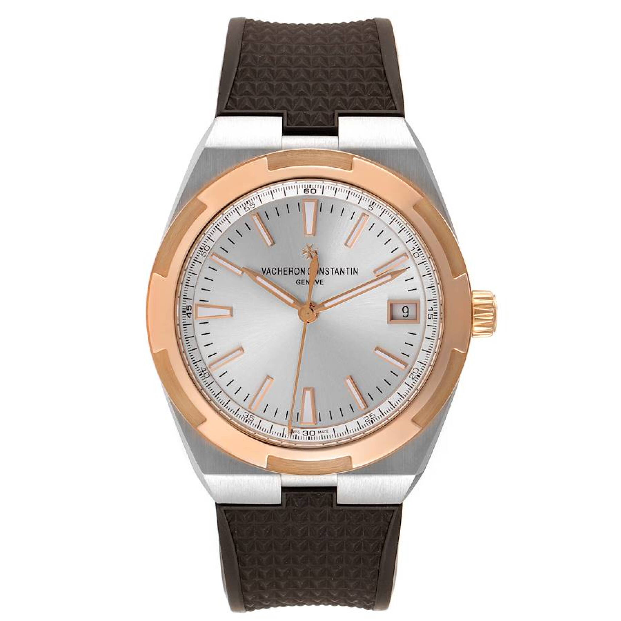 Overseas (Reference 4500V/000M-B127). A 41mm rose gold stainless steel automatic wristwatch with date. 2017 — view 1
