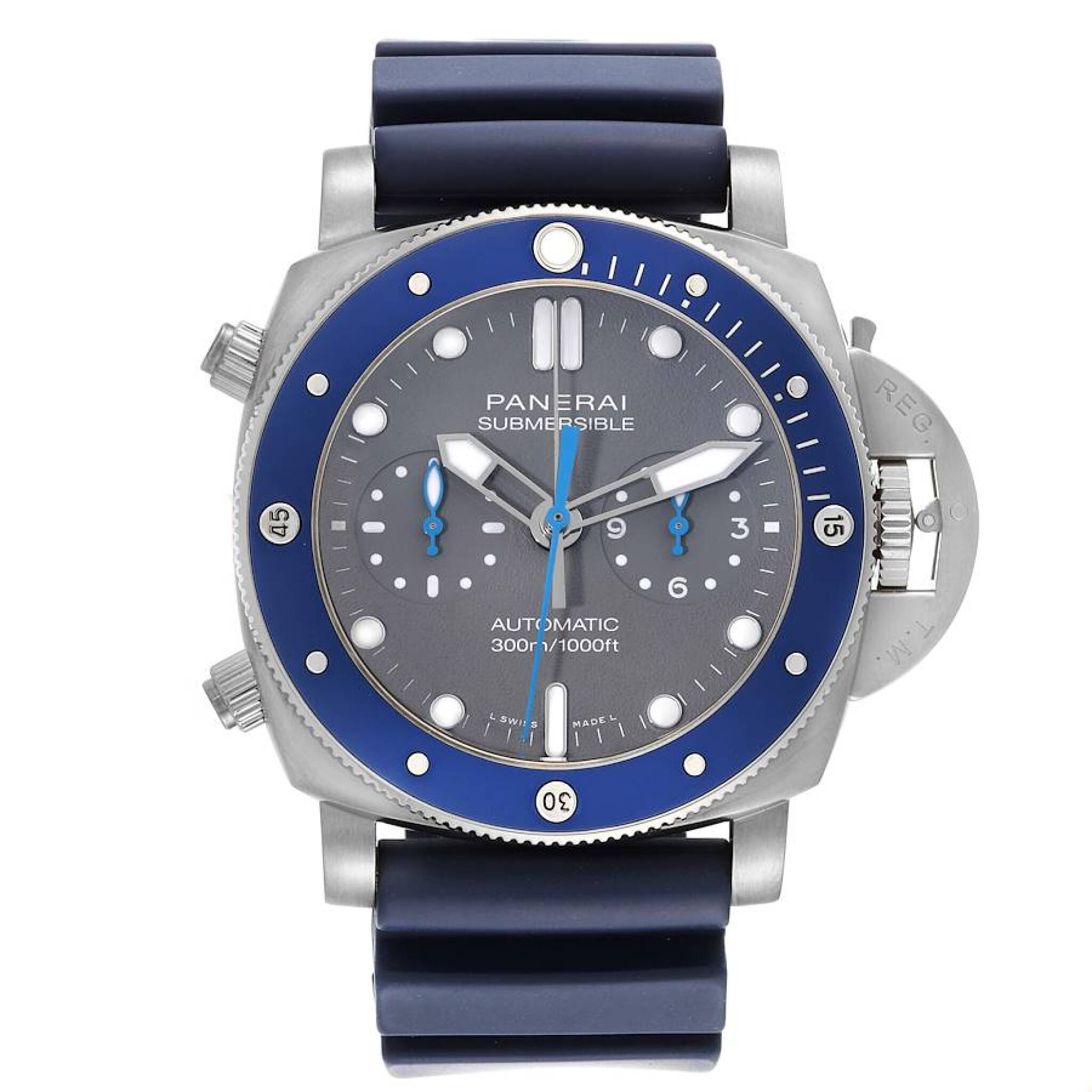 Luminor Submersible (Reference PAM00982). A 47mm titanium automatic wristwatch with chronograph. 2019 — view 1
