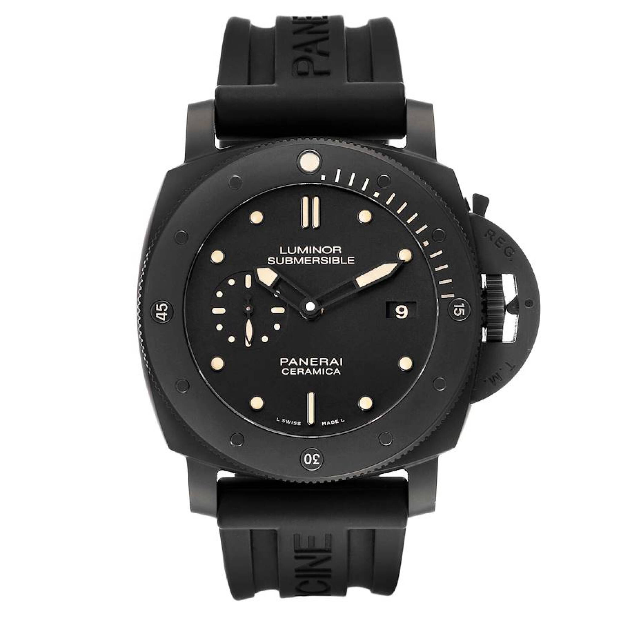 Luminor Submersible 1950 (Reference PAM00508). A 47mm black ceramic automatic wristwatch with date. 2014 — view 1