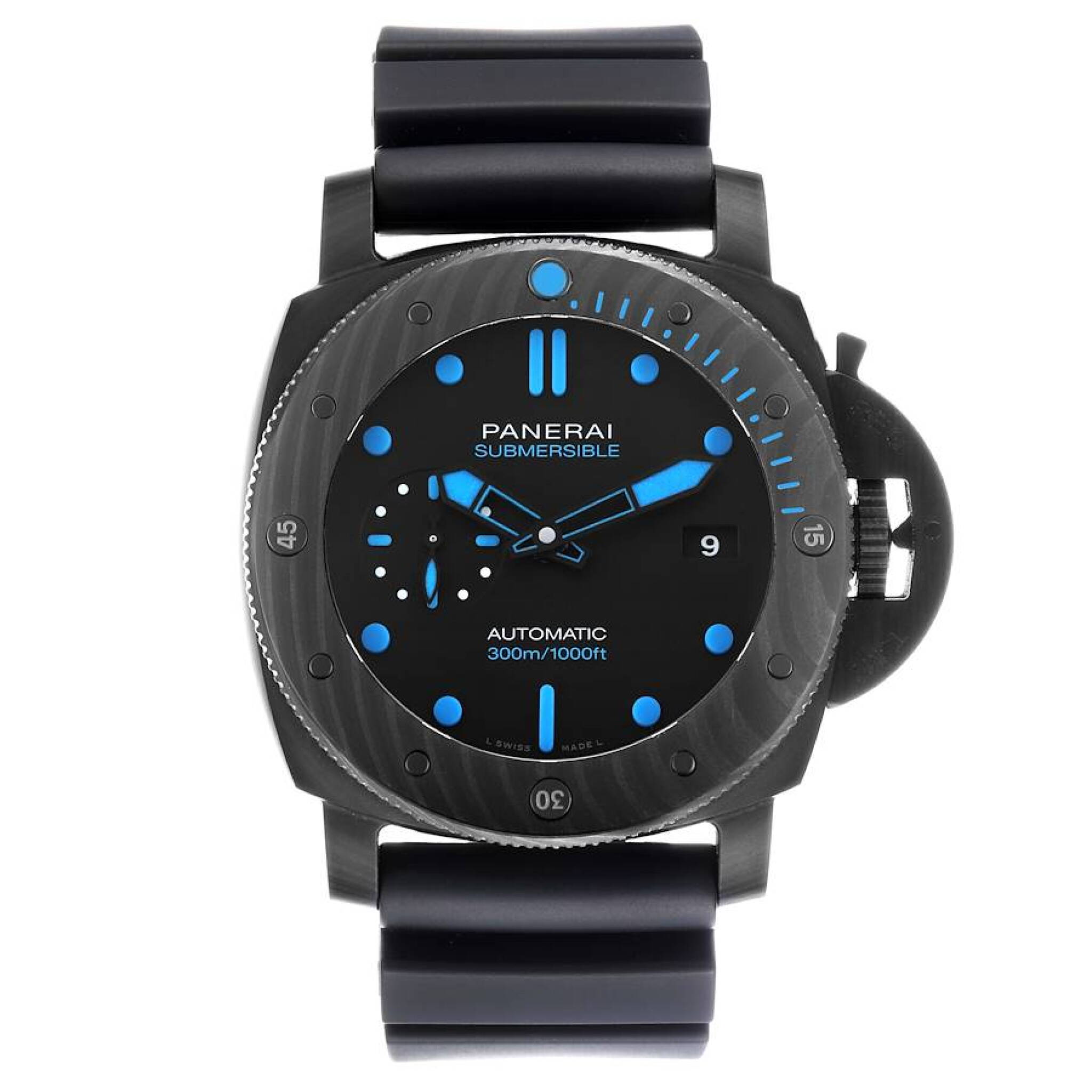 Luminor Submersible 1950 (Reference PAM01616). A 47mm black carbotech automatic wristwatch with date. 2019 — view 1