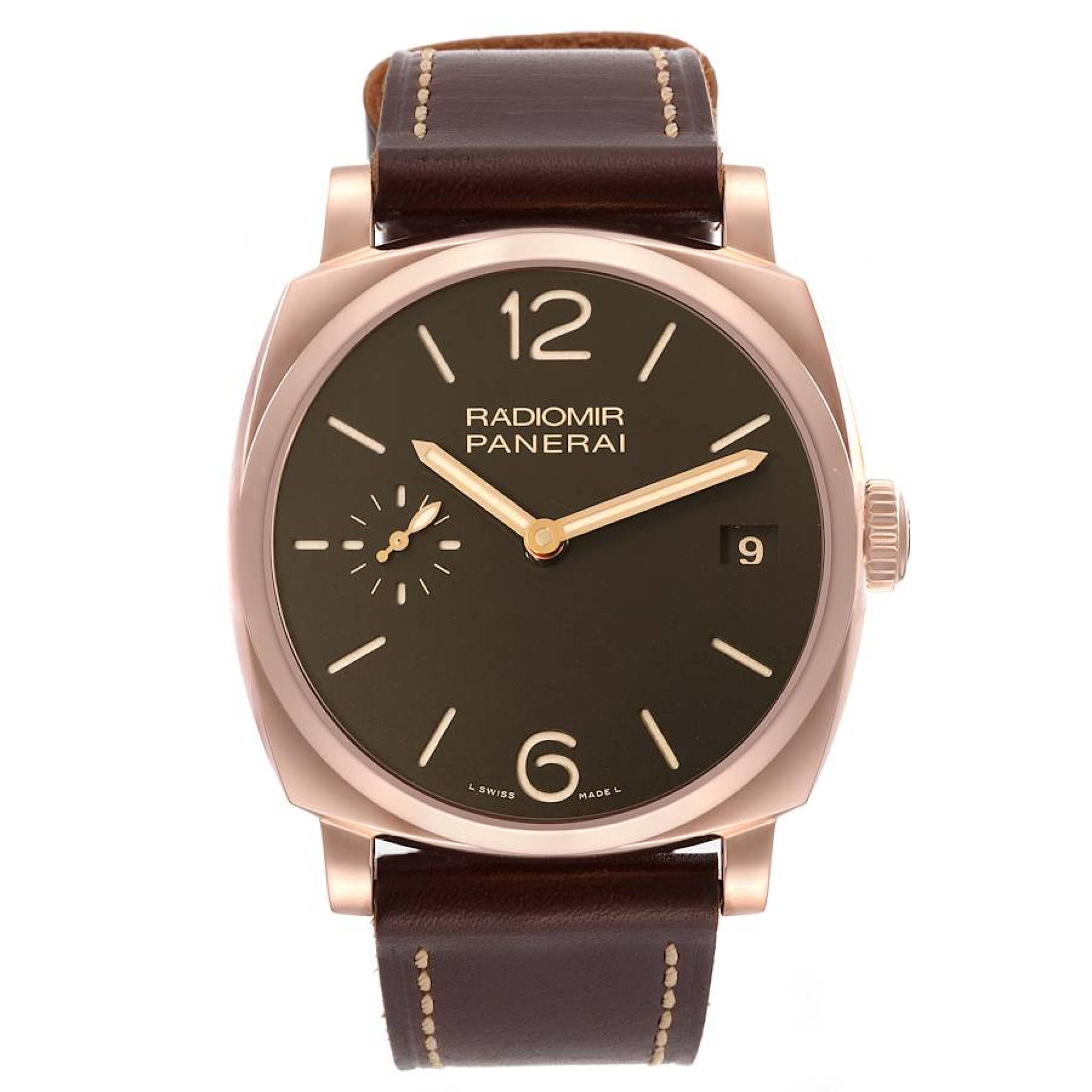 Radiomir 1940 (Reference PAM00515). A 47mm rose gold manual wind wristwatch with date. 2017 — view 1