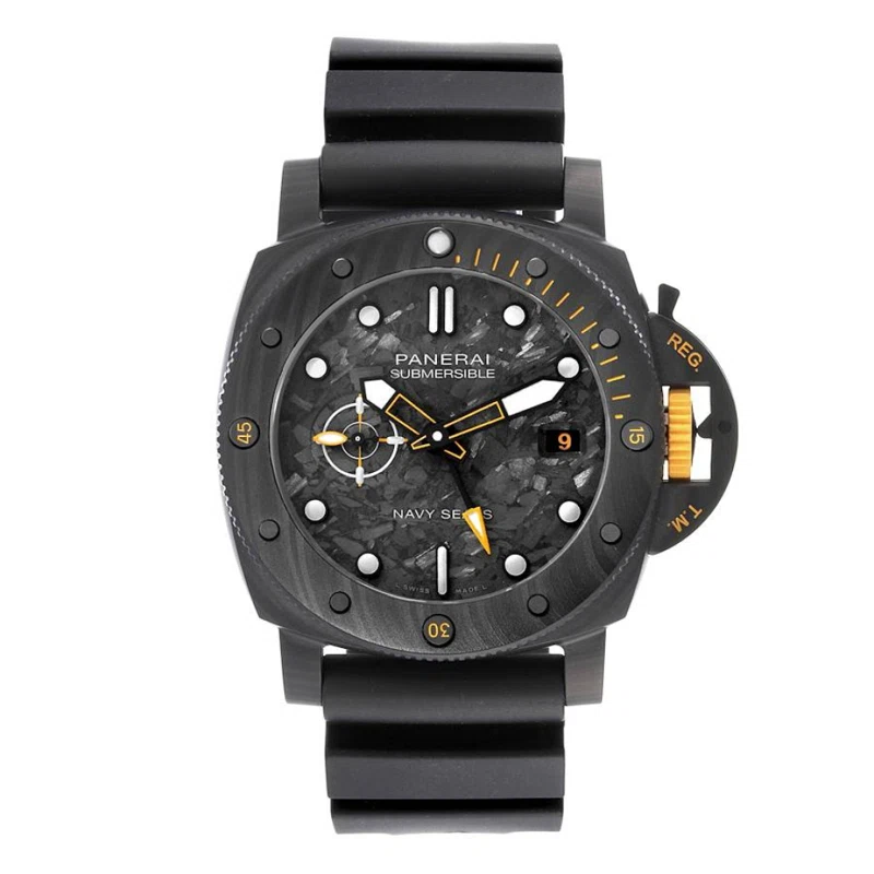 Submersible GMT Navy Seals Limited Edition (المرجع PAM01324). ساعة يد من black carbotech بقطر 44mm، بحركة أوتوماتيكية، مع التاريخ وتوقيت مزدوج. 2022