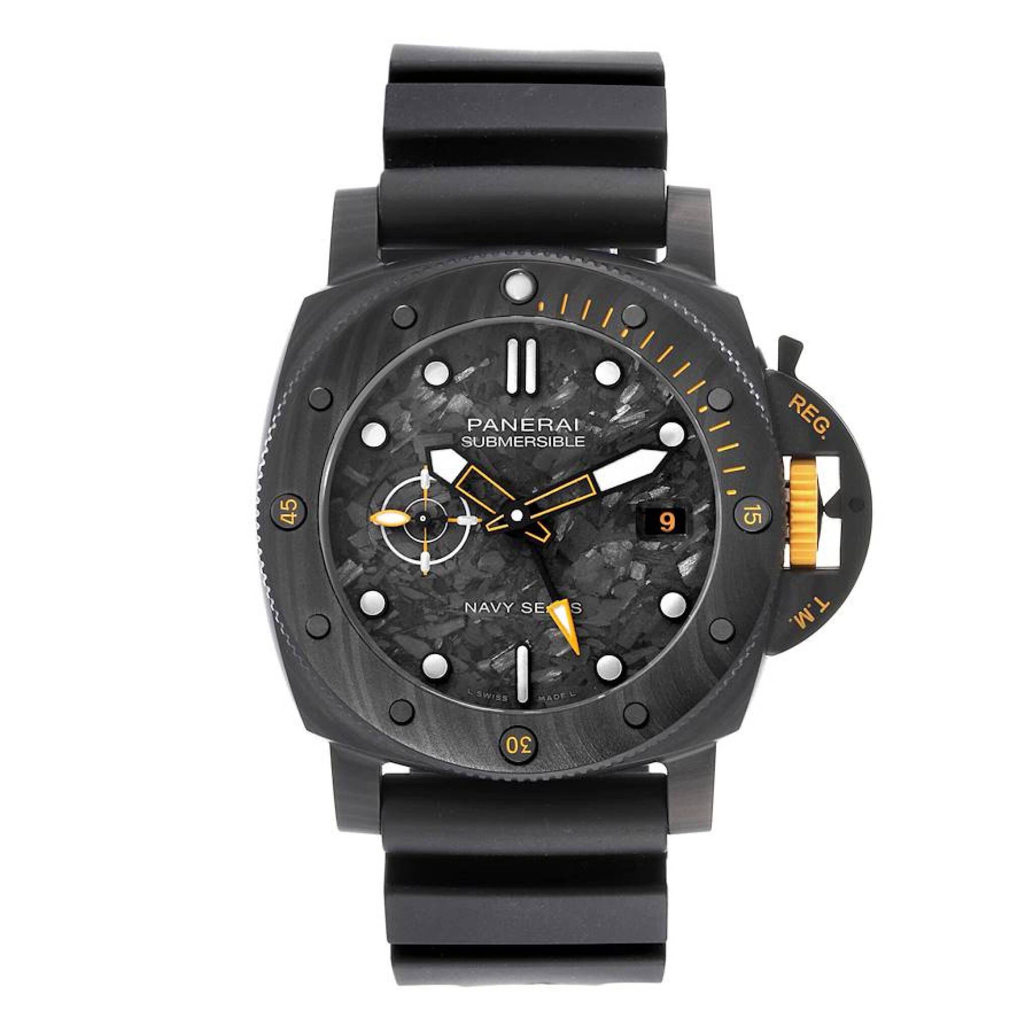 Submersible GMT Navy Seals Limited Edition (Reference PAM01324). A 44mm black carbotech automatic wristwatch with date and dual time. 2022 — view 1