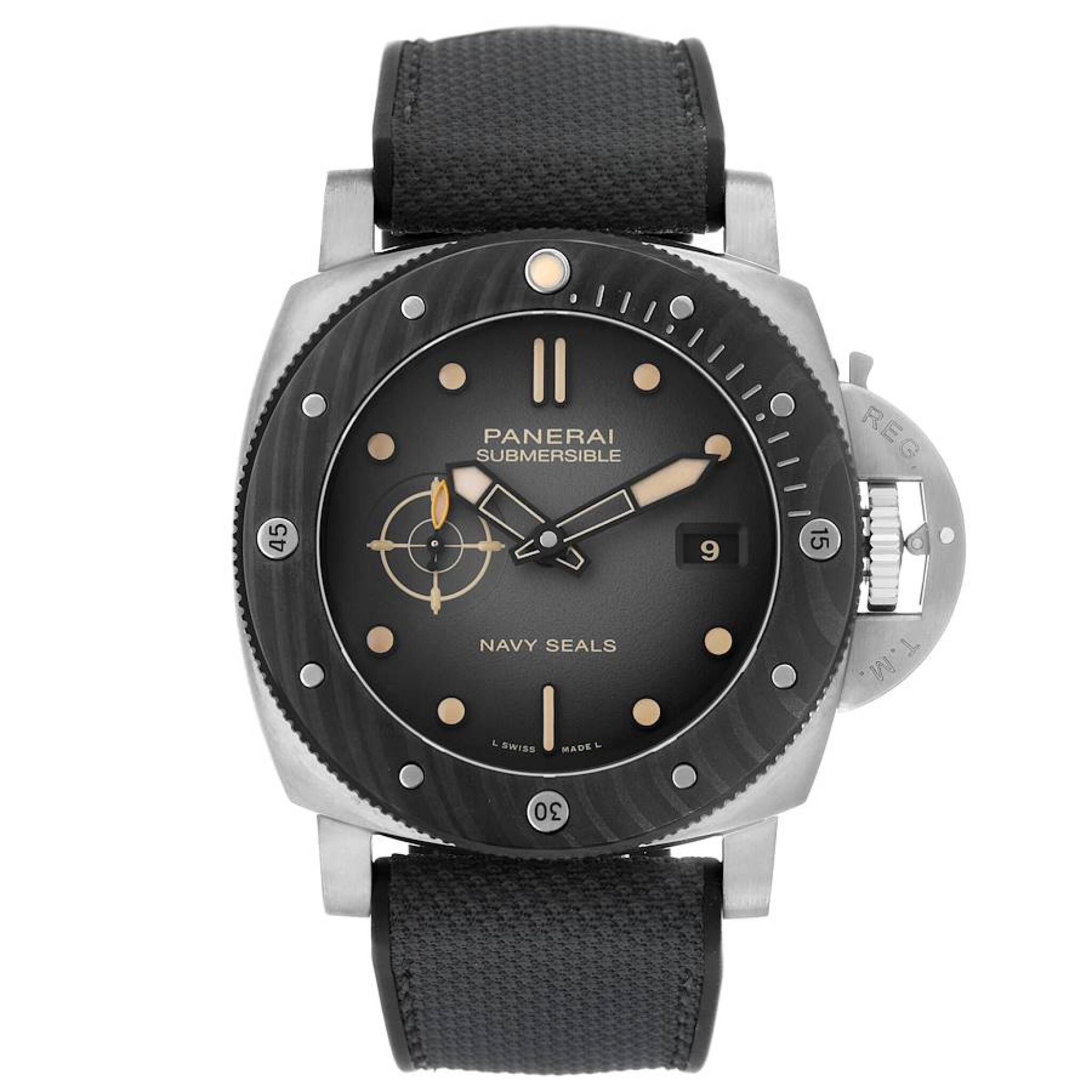 Submersible Navy SEALs (Reference PAM01669). A 47mm titanium automatic wristwatch with date. 2025 — view 1