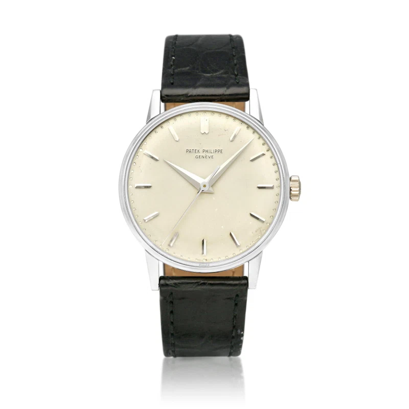 Calatrava (Reference 3411). A white gold manual wind wristwatch. Circa 1960