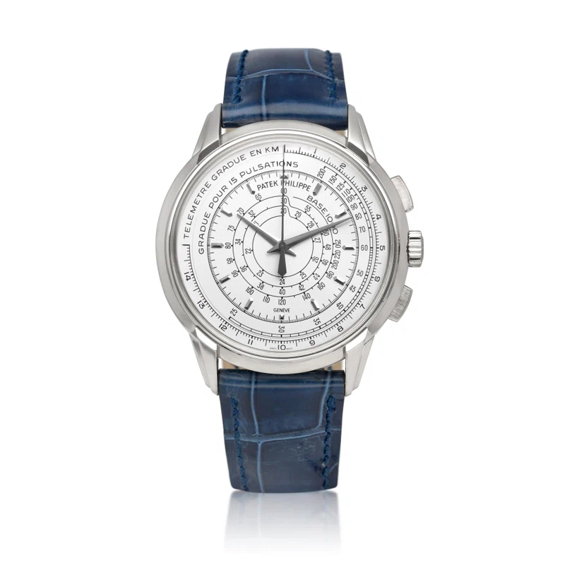 Chronograph (Reference 5975). A limited edition white gold automatic multi-scale chronograph wristwatch, Made to commemorate the 175th anniversary of Patek Philippe, Circa 2015