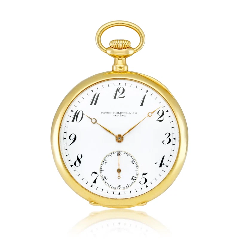 A yellow gold mechanical keyless openface watch with enamel dial. Circa 1915