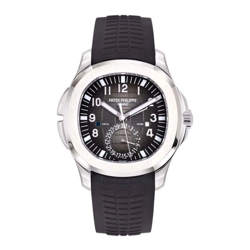 Aquanaut Travel Time (Reference 5164A-001). A 40mm stainless steel automatic wristwatch with date, dual time zone, and day/night indicator. 2019
