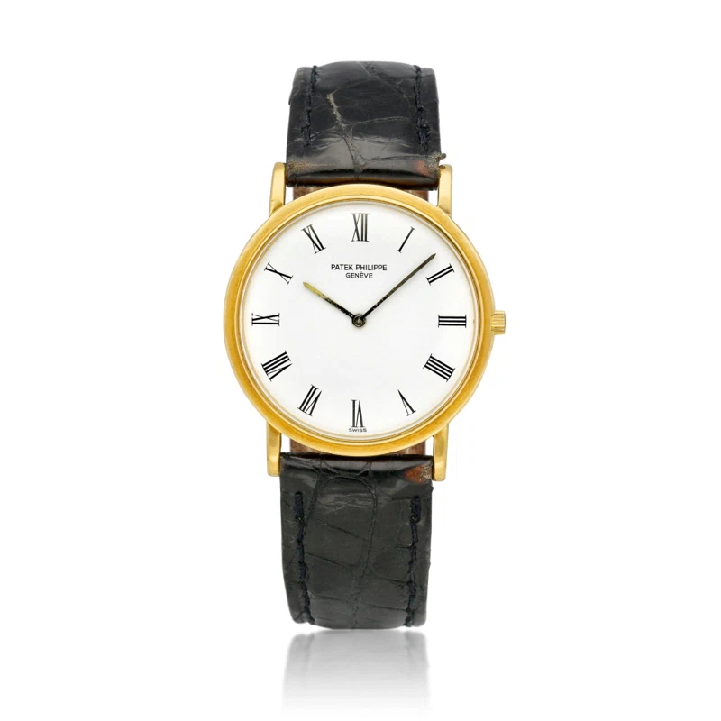 Calatrava (Reference 3520). A 32mm yellow gold manual wind wristwatch. 1990