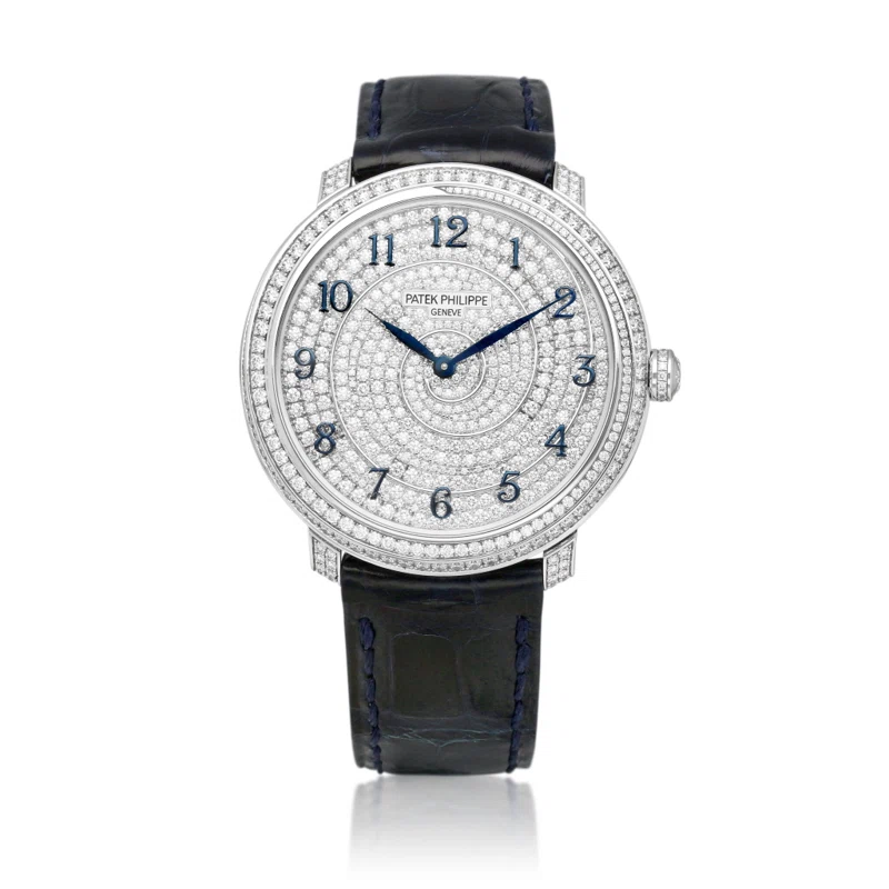 Calatrava (Reference 4978/400G). A 36.5mm white gold diamond- set automatic wristwatch. 2020