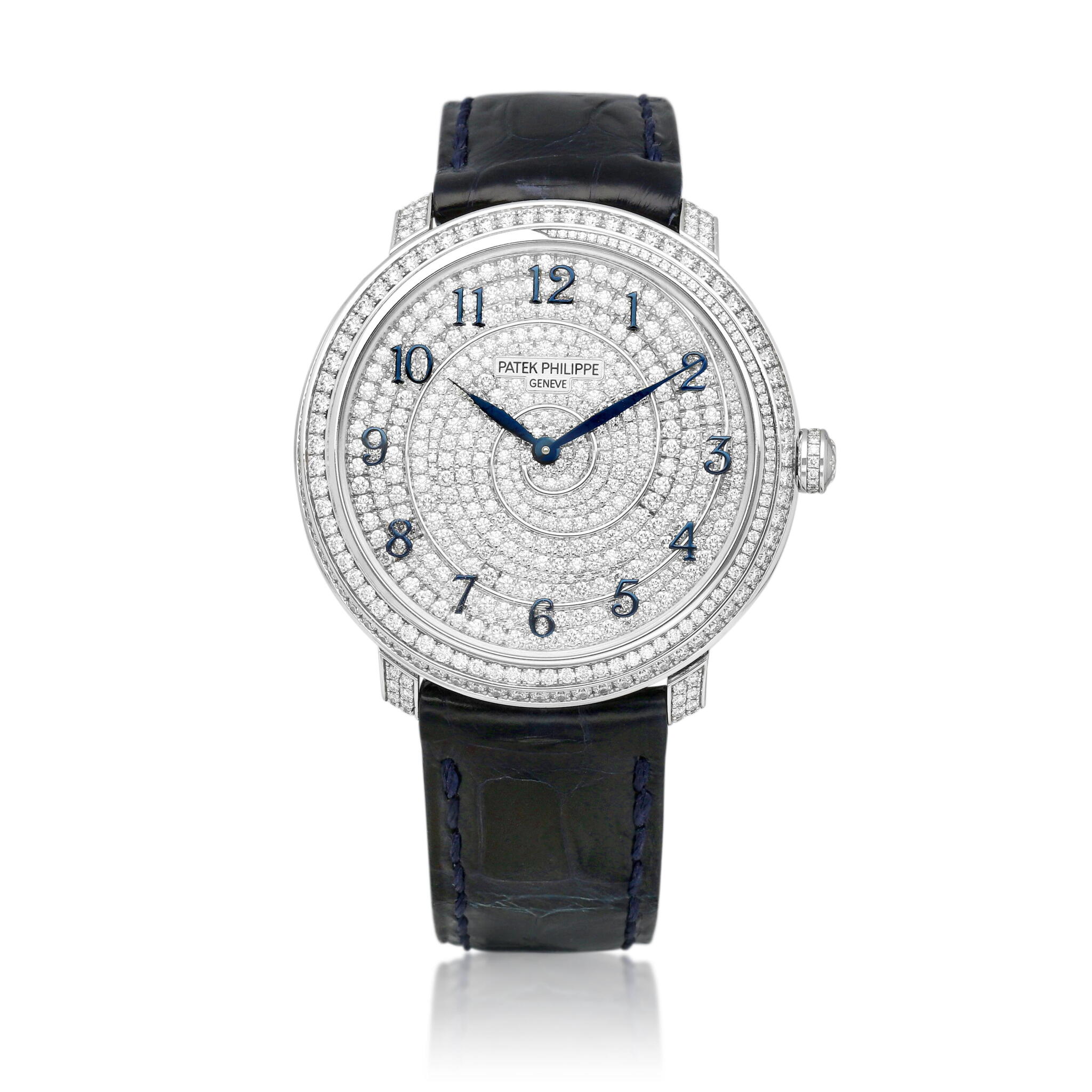 Calatrava (Reference 4978/400G). A 36.5mm white gold diamond- set automatic wristwatch. 2020 — view 1