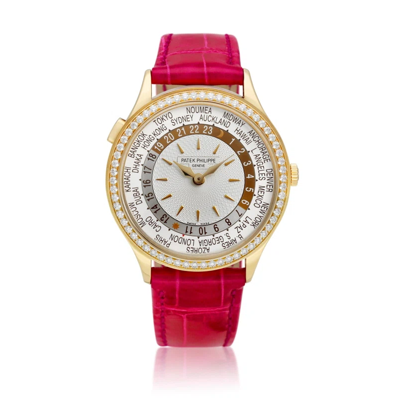 Complications (Reference 7130R-013). A 36mm rose gold diamond-set automatic wristwatch with world time. Circa 2019