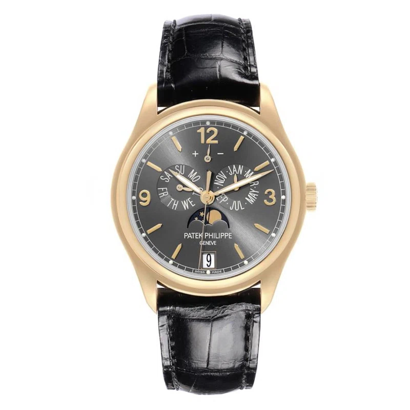 Complications (Reference 5146J-010). A 39mm yellow gold automatic wristwatch with date, day, month, moon phase, power reserve, and annual calendar.