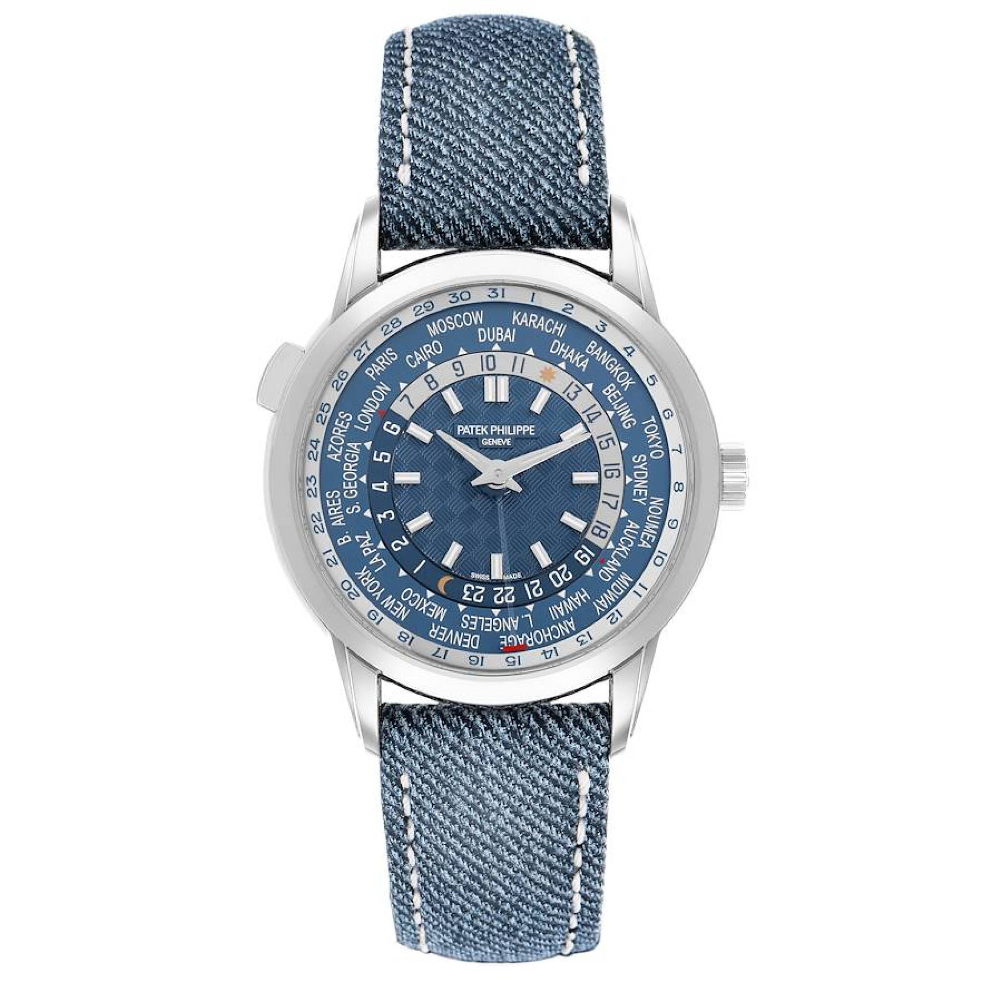 Complications (Reference 5330G-001). A 40mm white gold automatic wristwatch with world time. — view 1