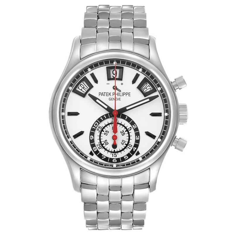 Complications (Reference 5960/1A-001). A 40mm stainless steel automatic wristwatch with date, day, month, chronograph, power reserve, and annual calendar. 2017