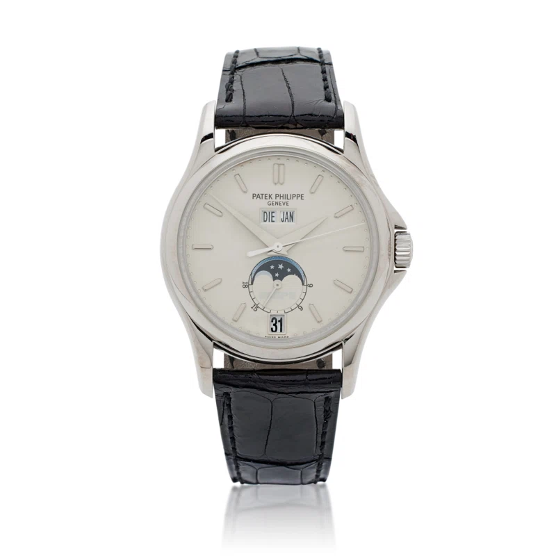 Complications Wempe 125th Anniversary (Reference 5125G-010). A 37mm white gold automatic wristwatch with date, day, month, moon phase and annual calendar. 2003