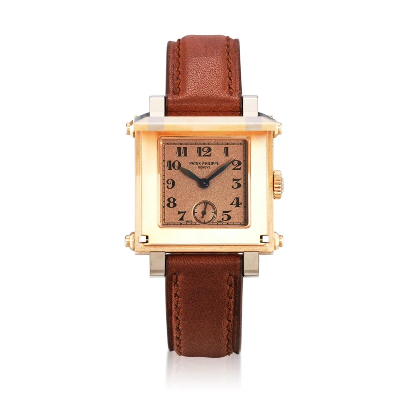 Gondolo Cabriolet (Reference 5099). A two-colour gold manual wind wristwatch with hinged cover. Circa 2000