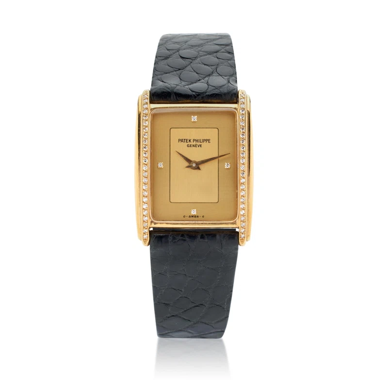 Gondolo (Reference 2504J). A 30.7mm yellow gold diamond-set manual wind wristwatch.