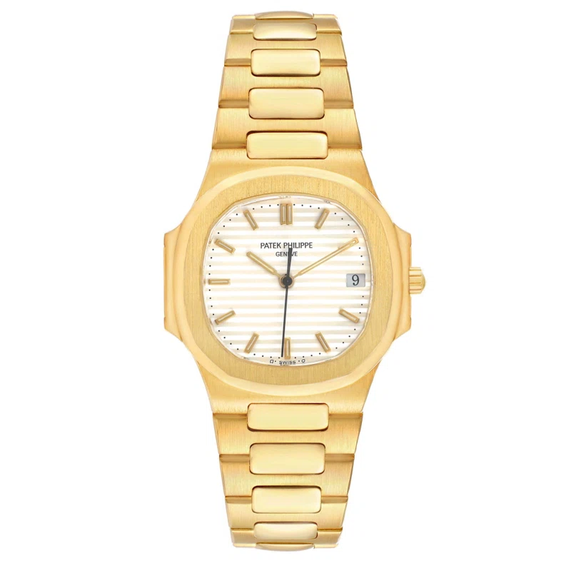 Nautilus (Reference 3900/1). A 33mm yellow gold quartz wristwatch with date.