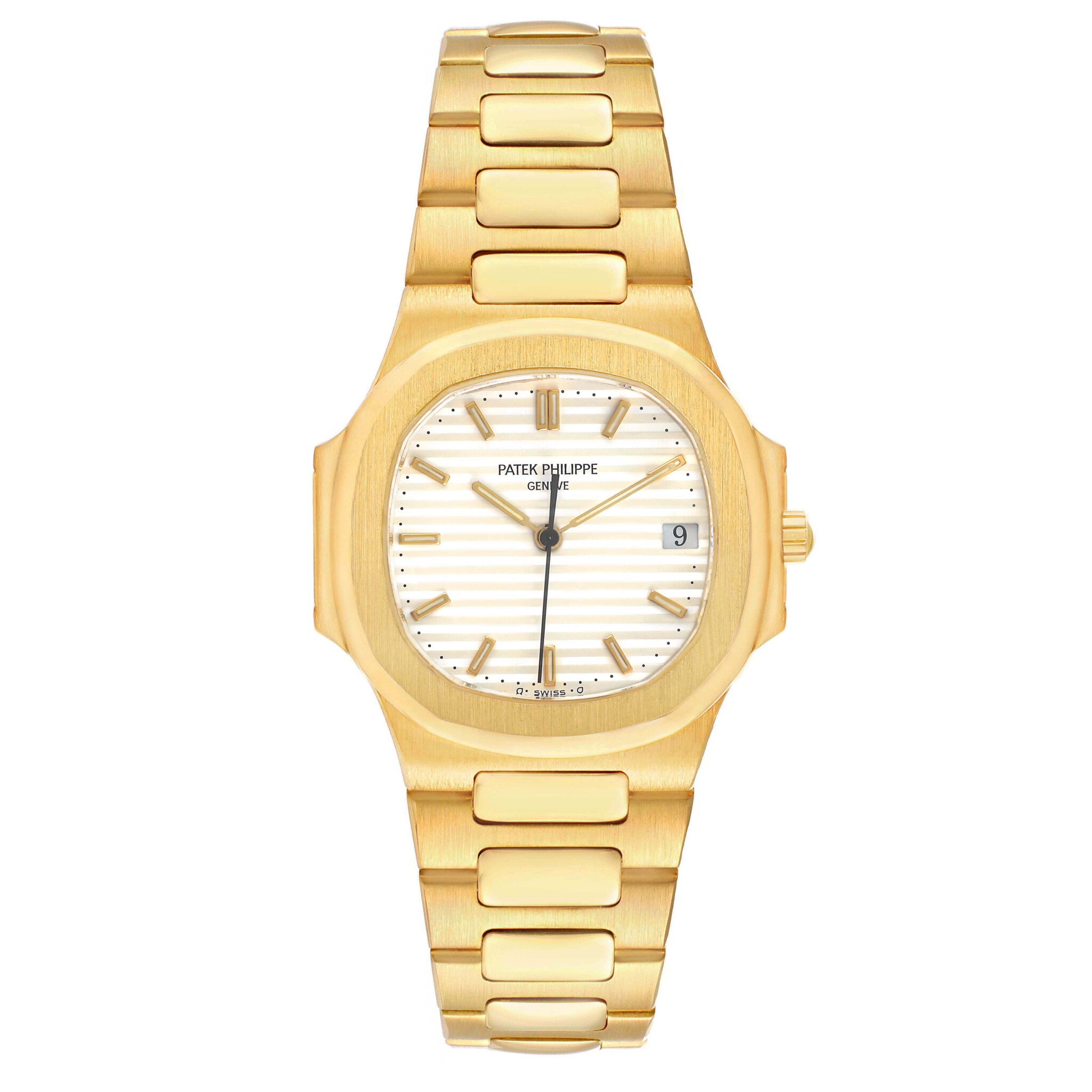 Nautilus (Reference 3900/1). A 33mm yellow gold quartz wristwatch with date. — view 1