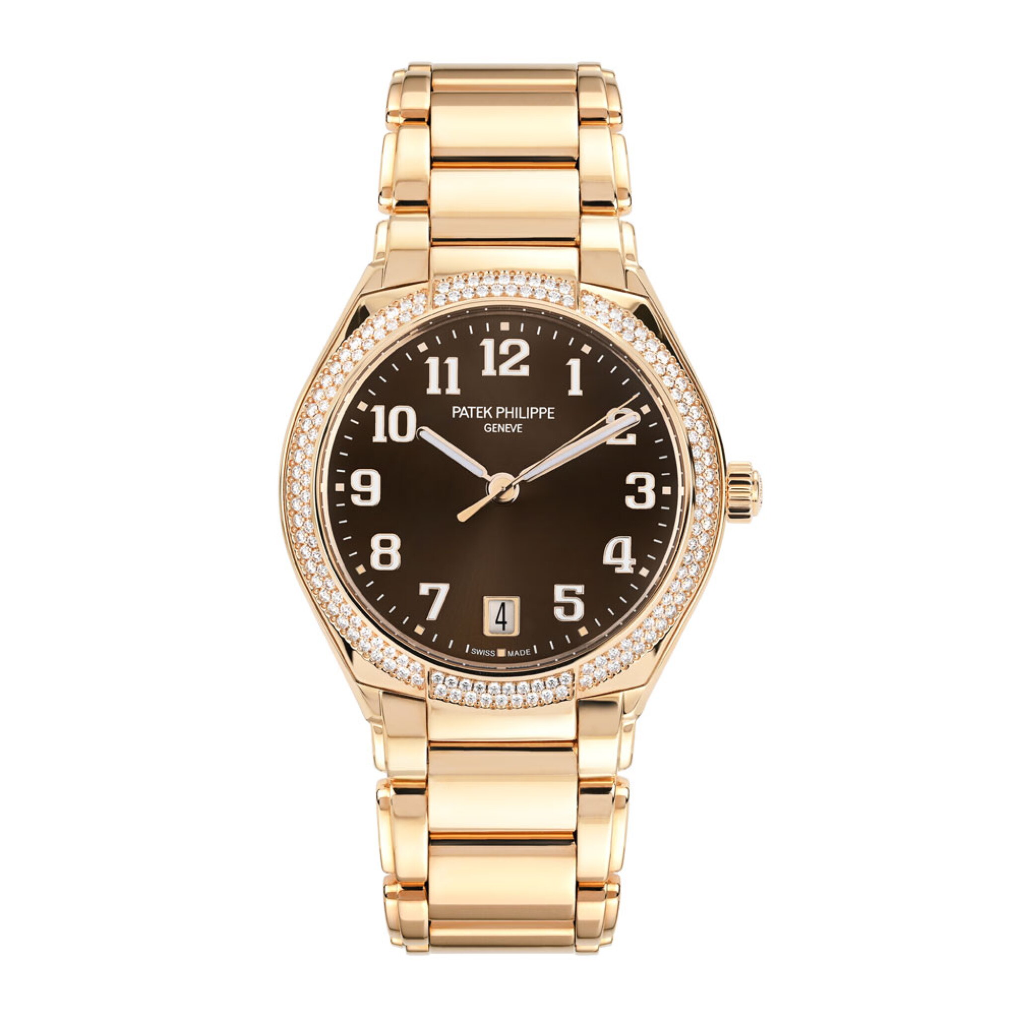 Twenty-4 (Reference 7300/1200R-001). A 36mm unworn rose gold diamond-set automatic wristwatch with date. 2024 — view 1