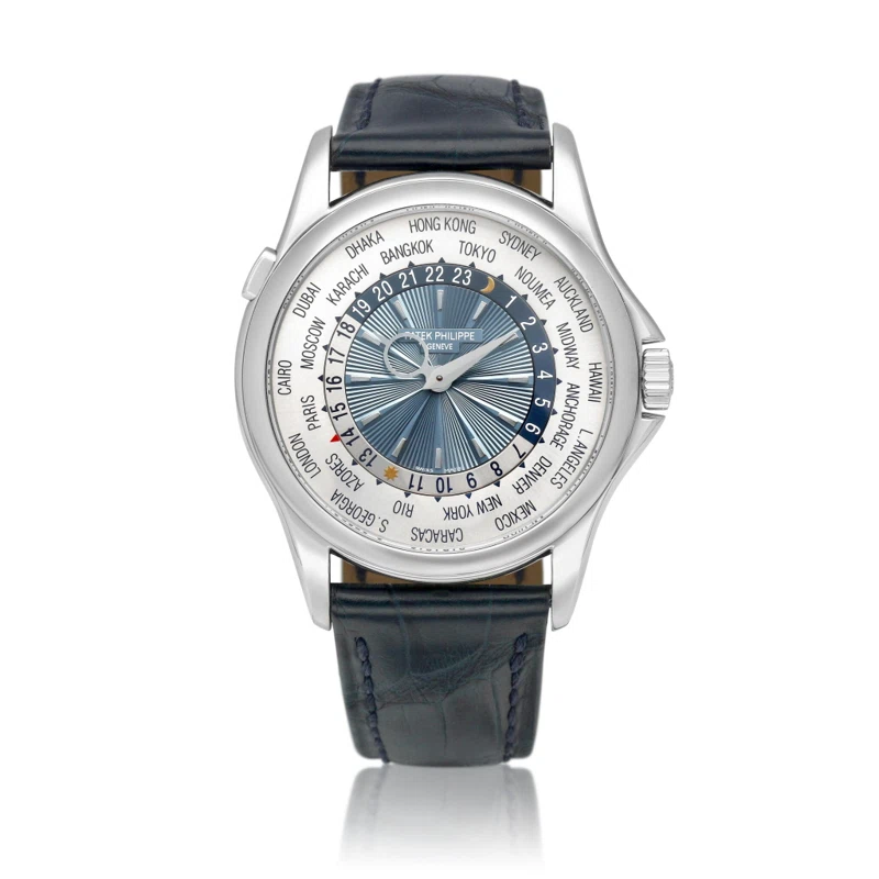 Complications (Reference 5130P-001). A 39.5mm platinum automatic wristwatch with world time. 2010