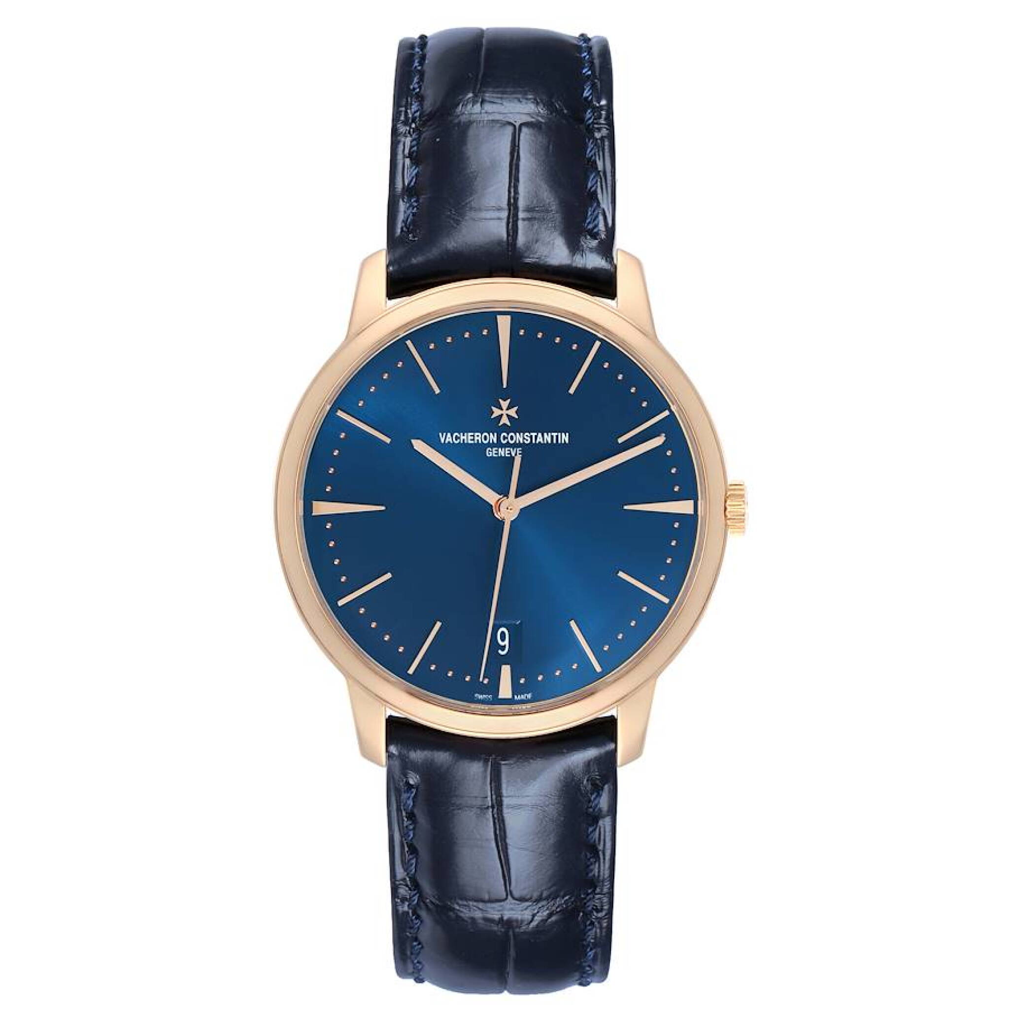 Patrimony (Reference 4100U/000R-B643). A 36mm rose gold automatic wristwatch with date. 2021 — view 1