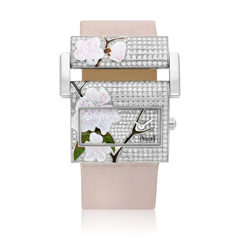 Miss Protocole XL Limited Edition (المرجع P10268). ساعة يد من الذهب الأبيض بقطر 25mm، مرصّعة بالألماس، بحركة كوارتز، مع enamel dial. 2010