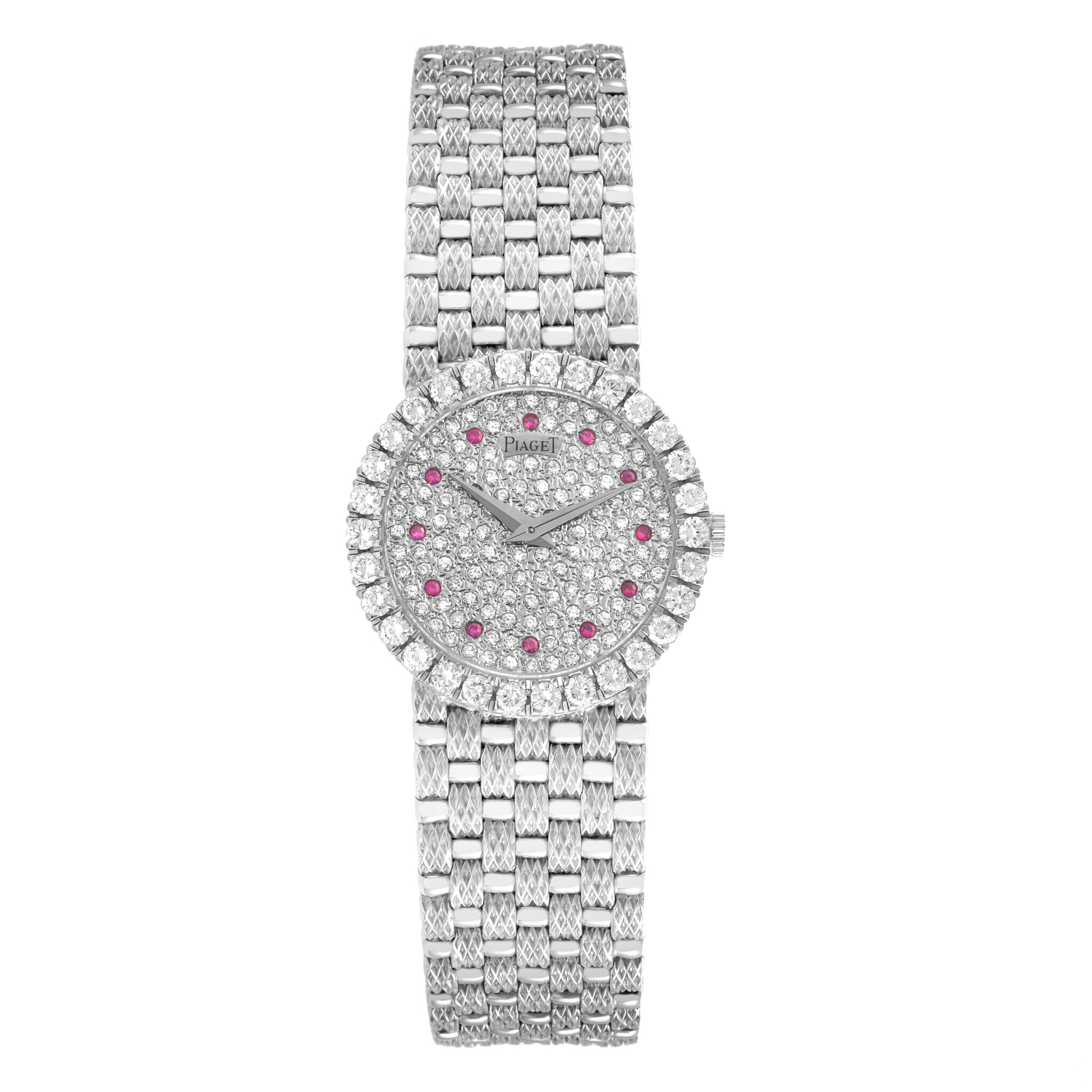Tradition (Reference 9190D23). A 25mm white gold and diamond-set manual wind bracelet watch. 1991 — view 1