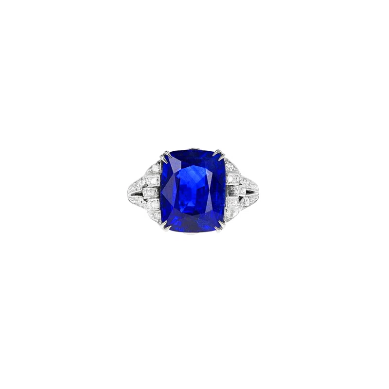 Platinum, 10.15ct Ceylon Royal Blue Sapphire and Diamond Ring