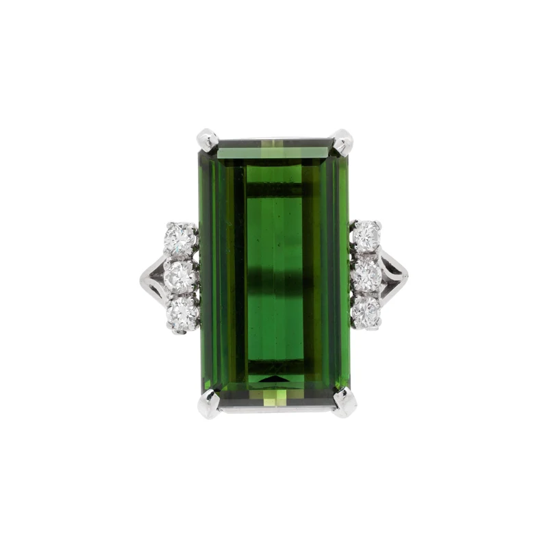 Platinum, 11.50ct Tourmaline and Diamond Ring