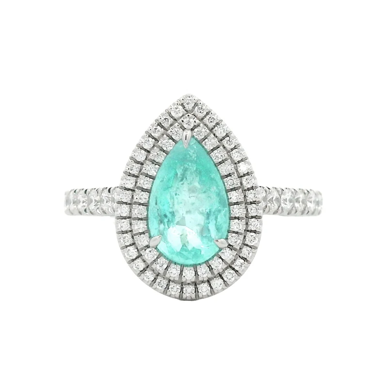 Platinum, 1.16ct Paraíba-Type Tourmaline and Diamond Ring 