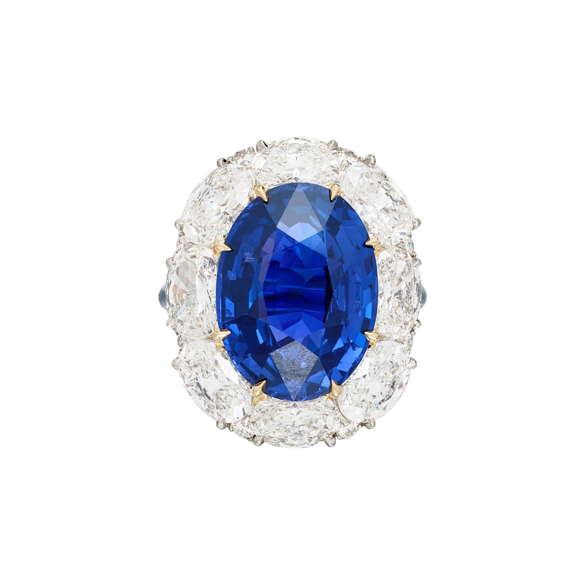 Platinum, 13.88ct Color Change Madagascar Sapphire and Diamond Ring — view 1