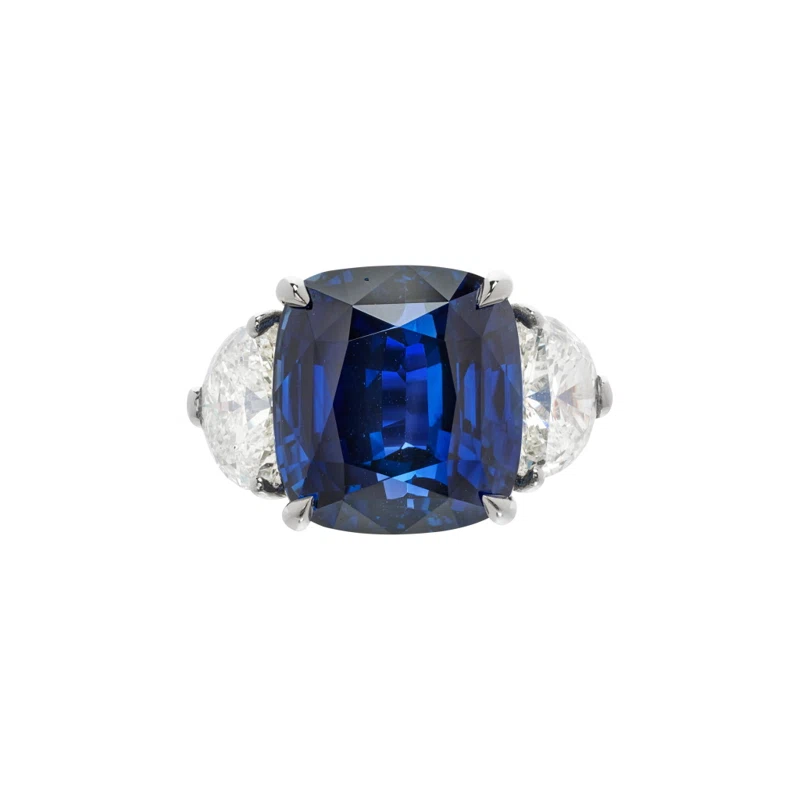 Platinum, 14.33ct Ceylon Sapphire and Diamond Ring
