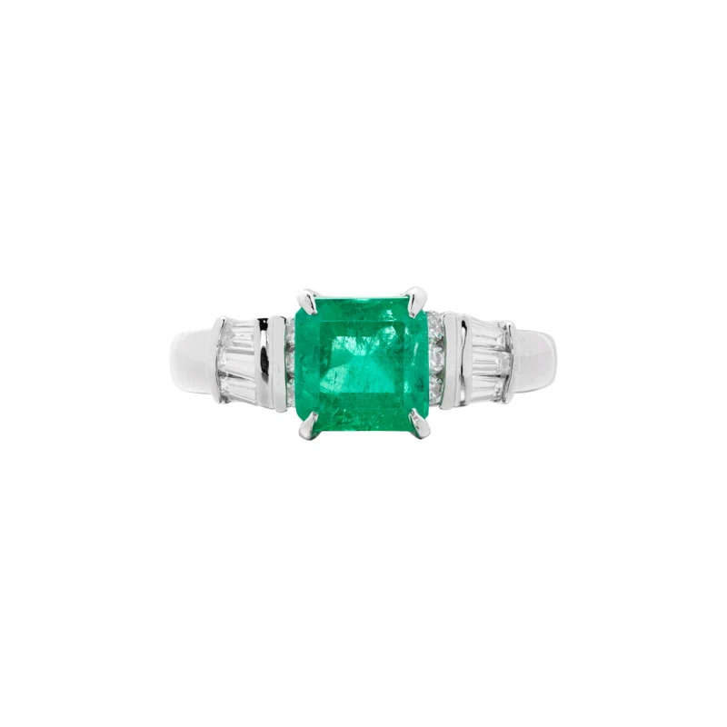 Platinum, 1.62ct Colombian Emerald and Diamond Ring