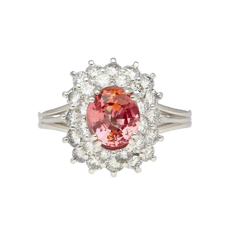 Platinum, 1.63ct Madagascar Sapphire and Diamond Ring