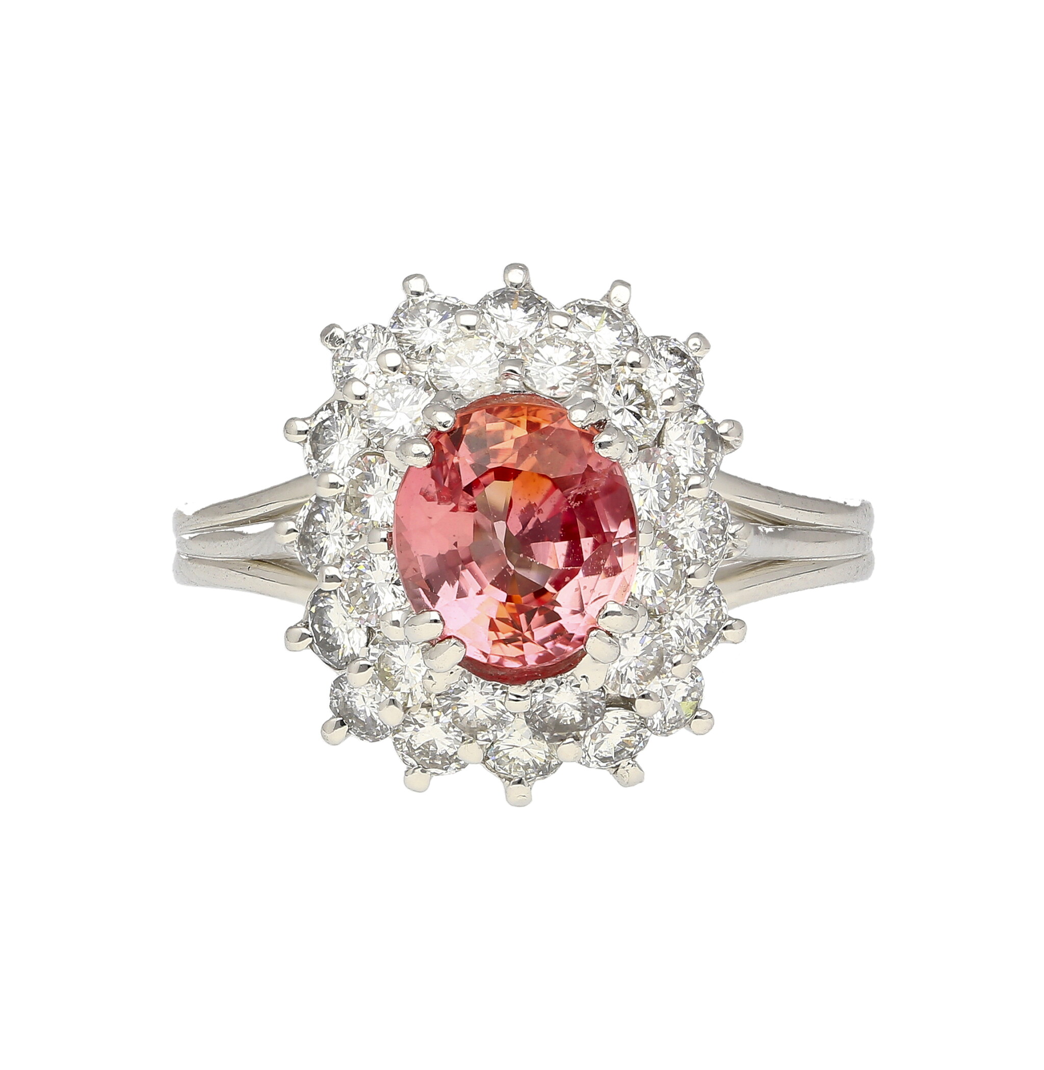 Platinum, 1.63ct Madagascar Sapphire and Diamond Ring — view 1