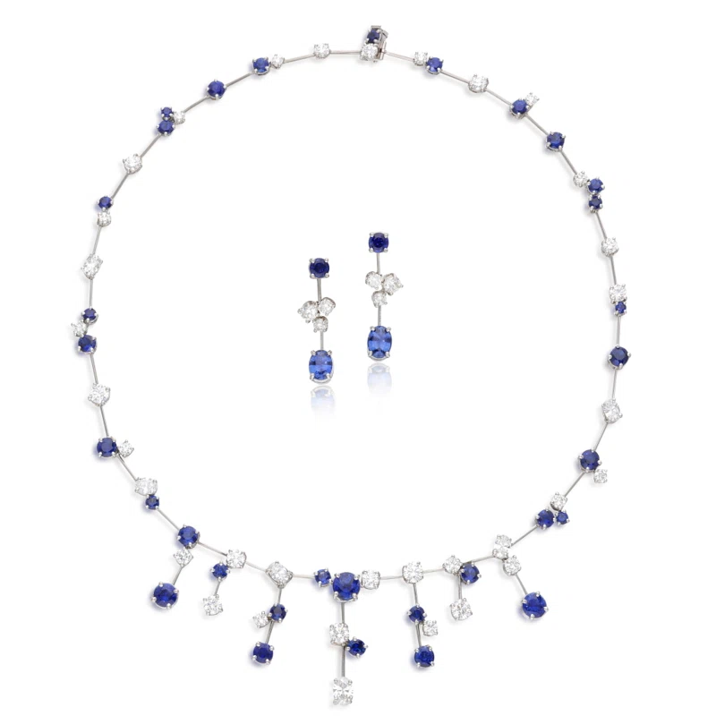 Platinum, Sapphires and Diamond Parure