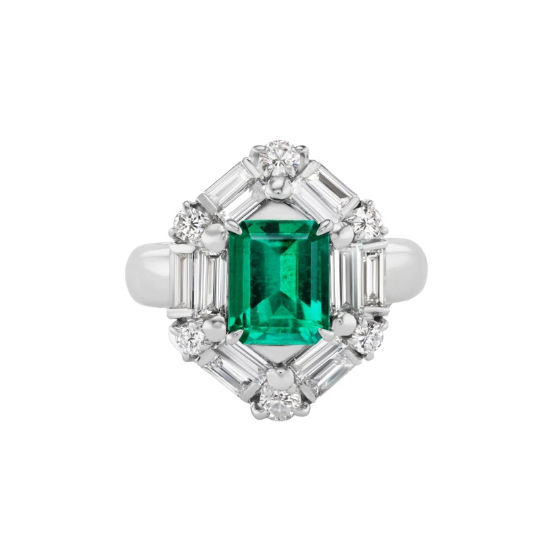 Platinum, 1.83ct Colombian Emerald and Diamond Ring 