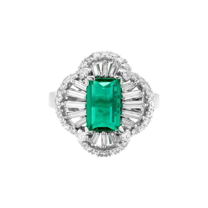 Platinum, 1.92ct Colombian Emerald and Diamond Ring