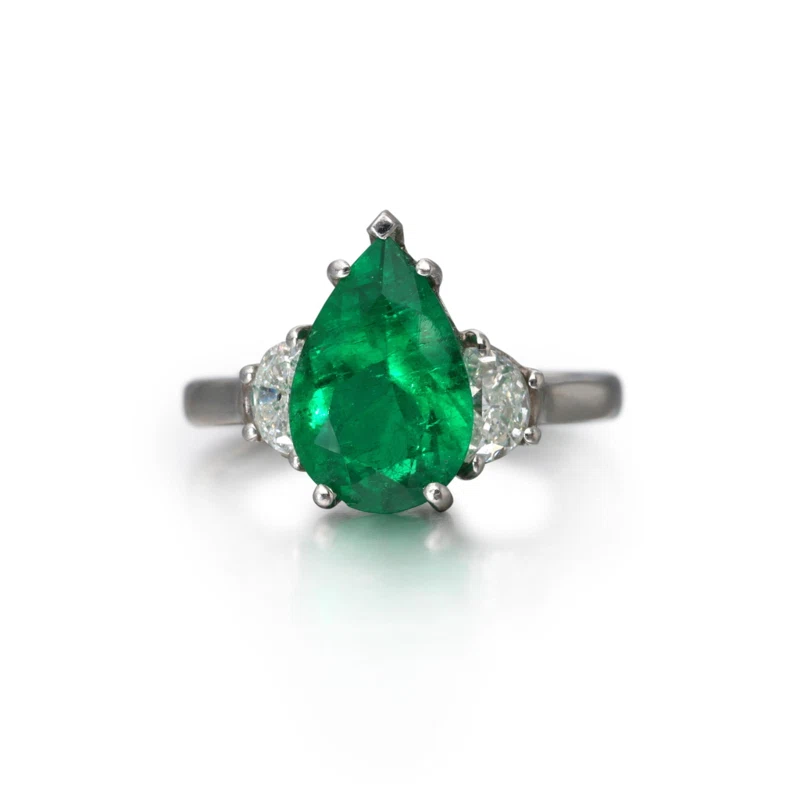 Platinum, 2.52ct Colombian Emerald and Diamond Ring